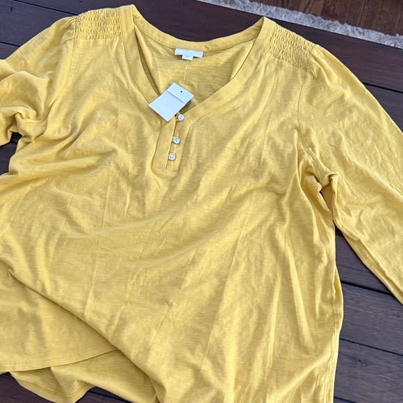 J. Jill Mustard Yellow Long Sleeve Top NWT Women’s size-L - Picture 10 of 10